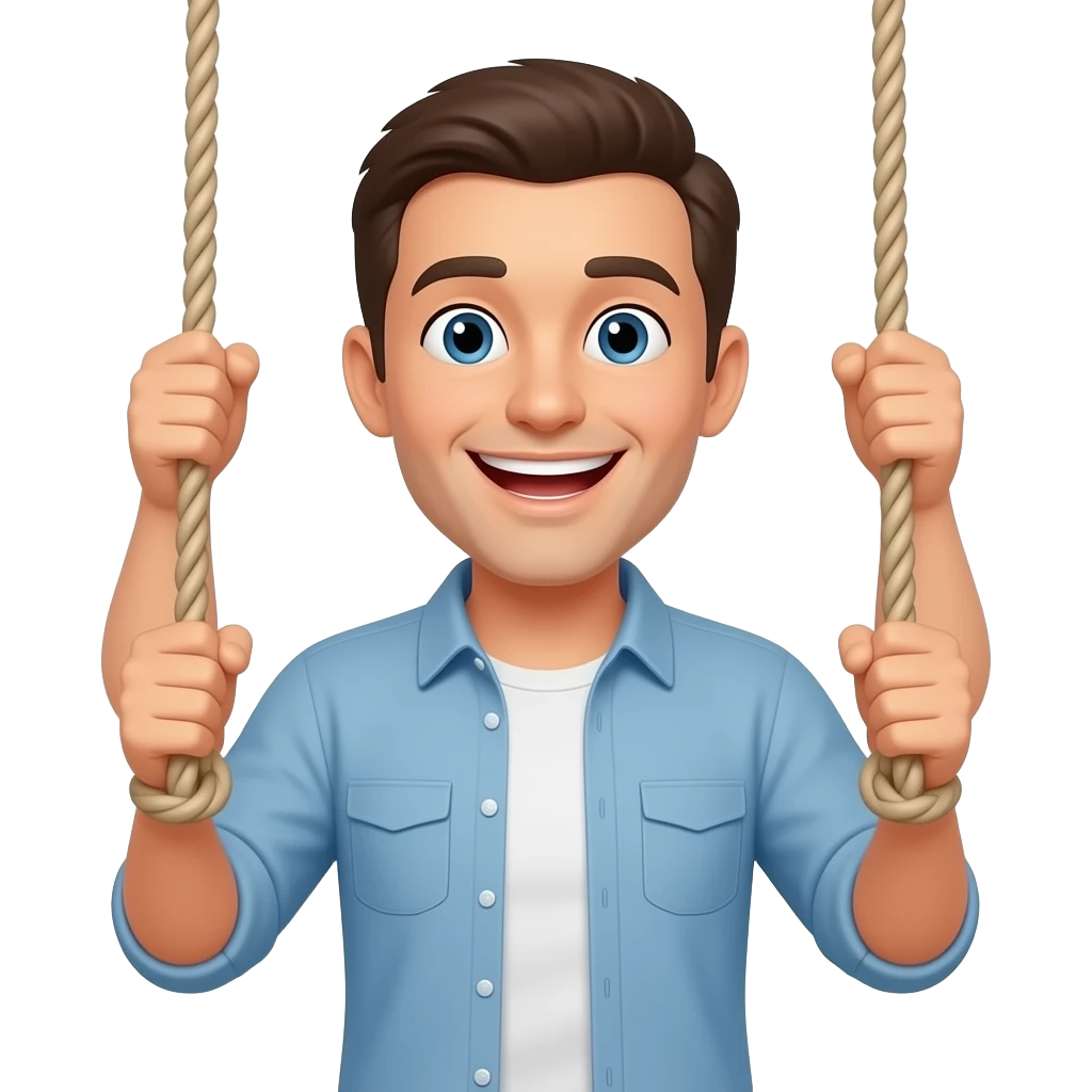 happy man swinging his arms emoji