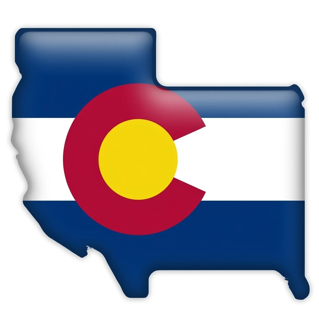 outline of colorado with its flag on it emoji