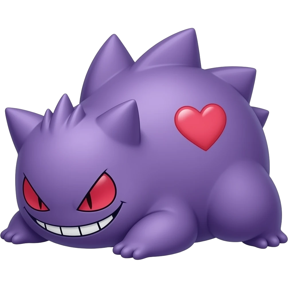 Sleeping gengar pokemon heart emoji