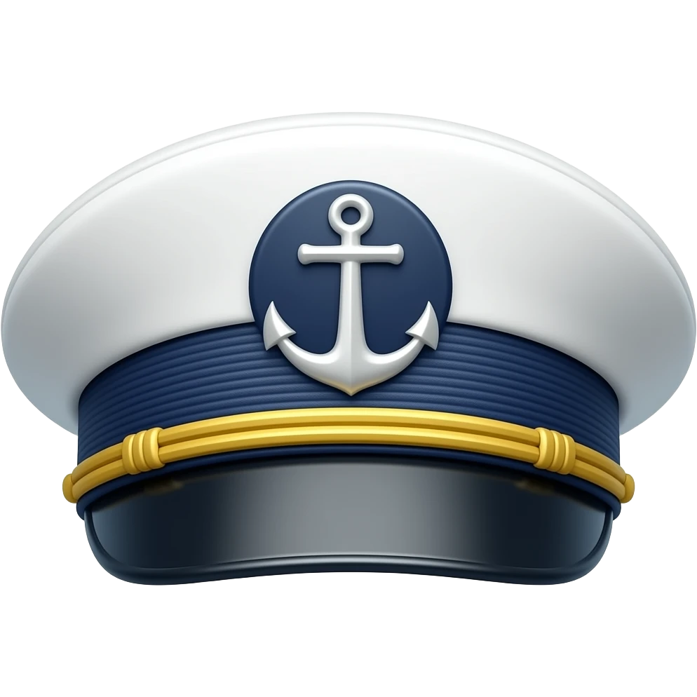 Navy officer white cap with anchor logo emoji
