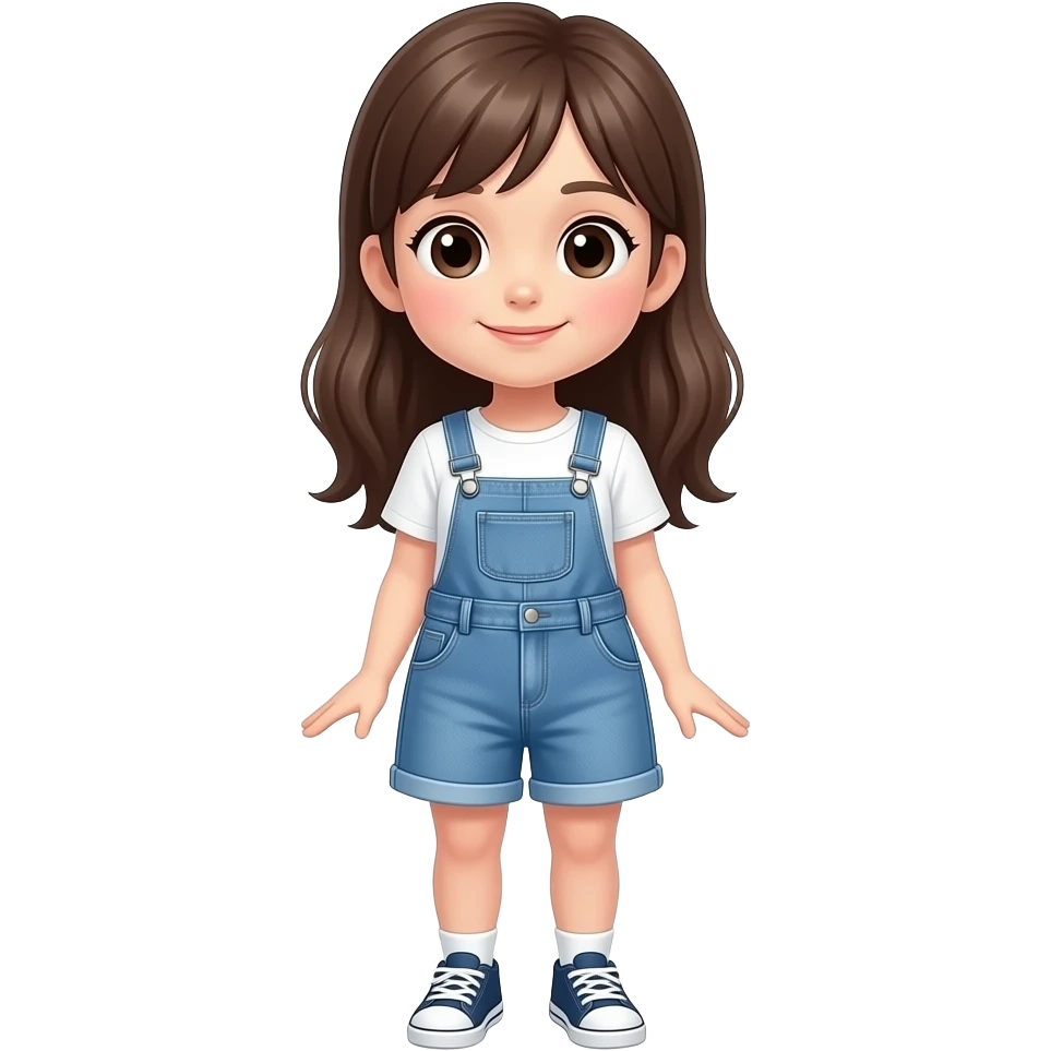 Menina bonita  fofa e um corpo todo com roupa emoji