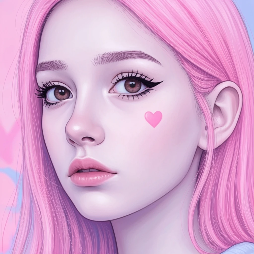 pastel emo profile picture with a heart accent, cute, expressive, minimal emoji