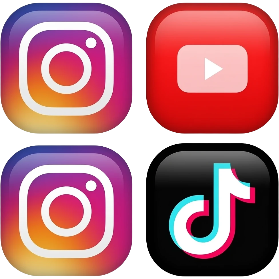 Flag with instagram, youtube, tiktok on it emoji