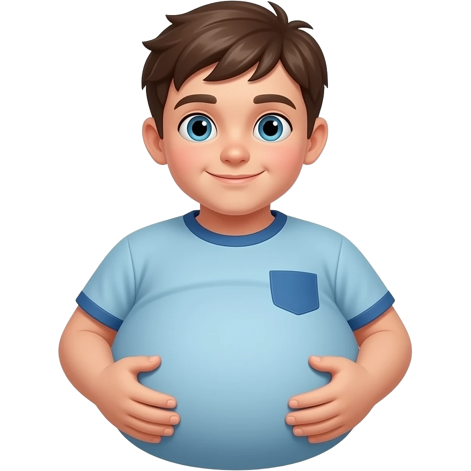 Zrób chłopak 14 latek z piwny brzuchem kształt jak piłka twarty brzuch emoji
