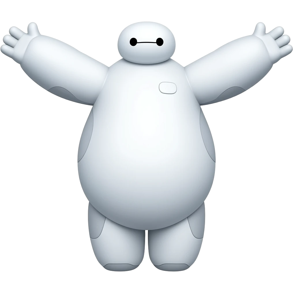 Baymax open arms going in for a hug emoji