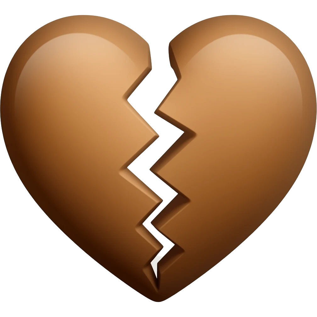Brown broken heart emoji