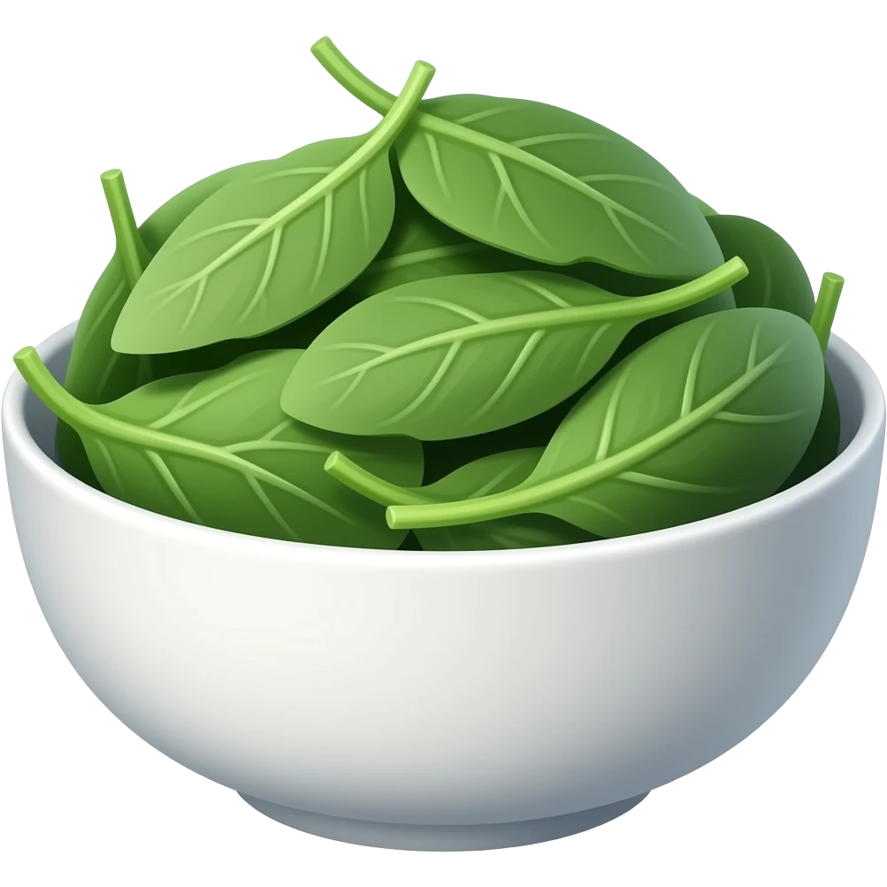 sliceds\ spinach in a bowl emoji