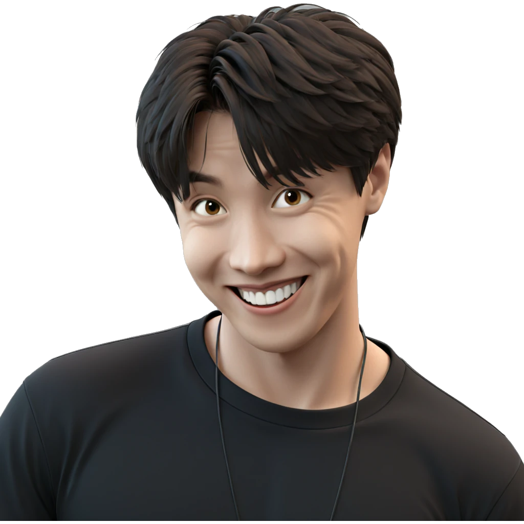 smiling boy in black shirt emoji