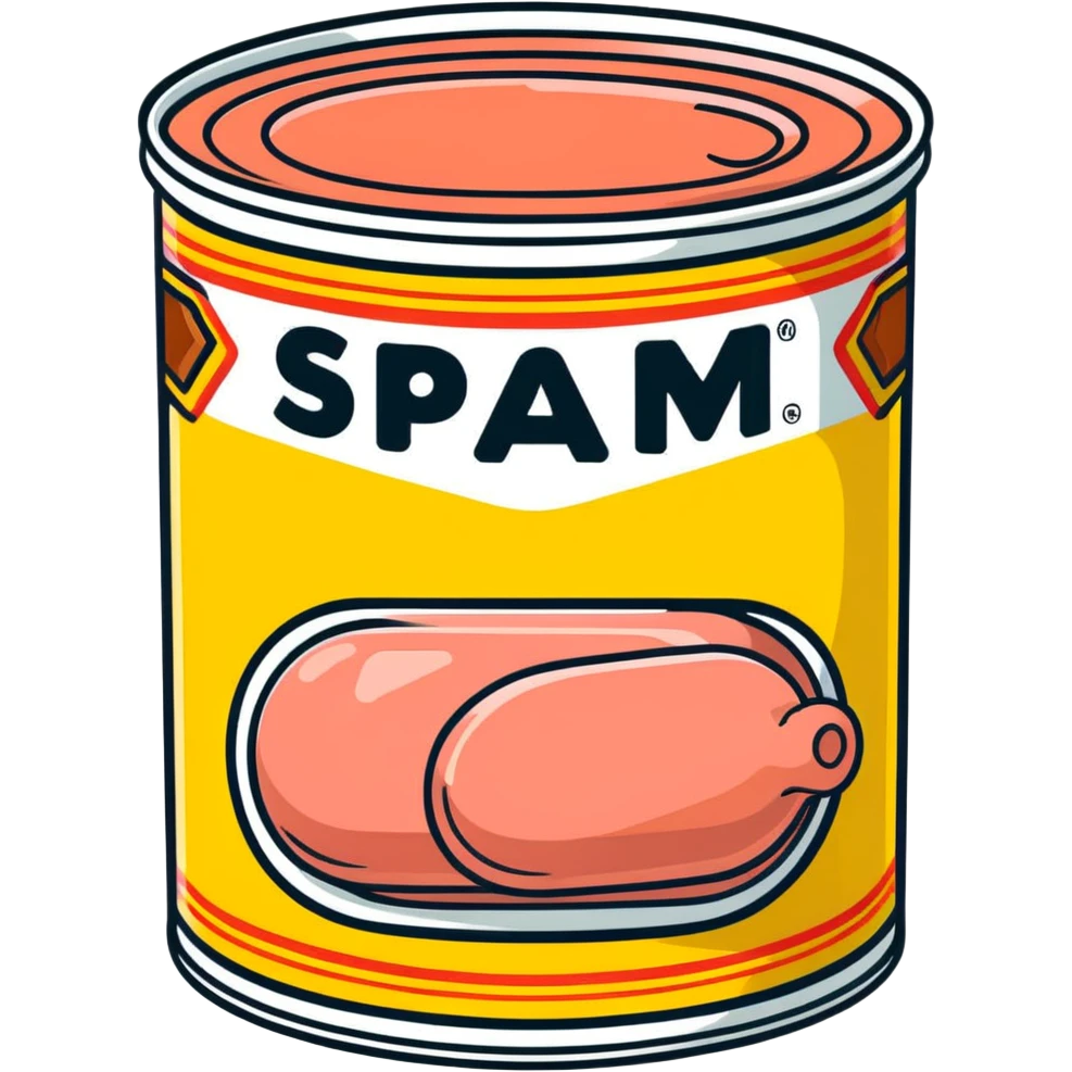POP ART CAN THAT SAYS SPAM SLOP emoji