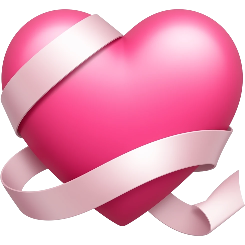 Corazón rosado con lazos emoji