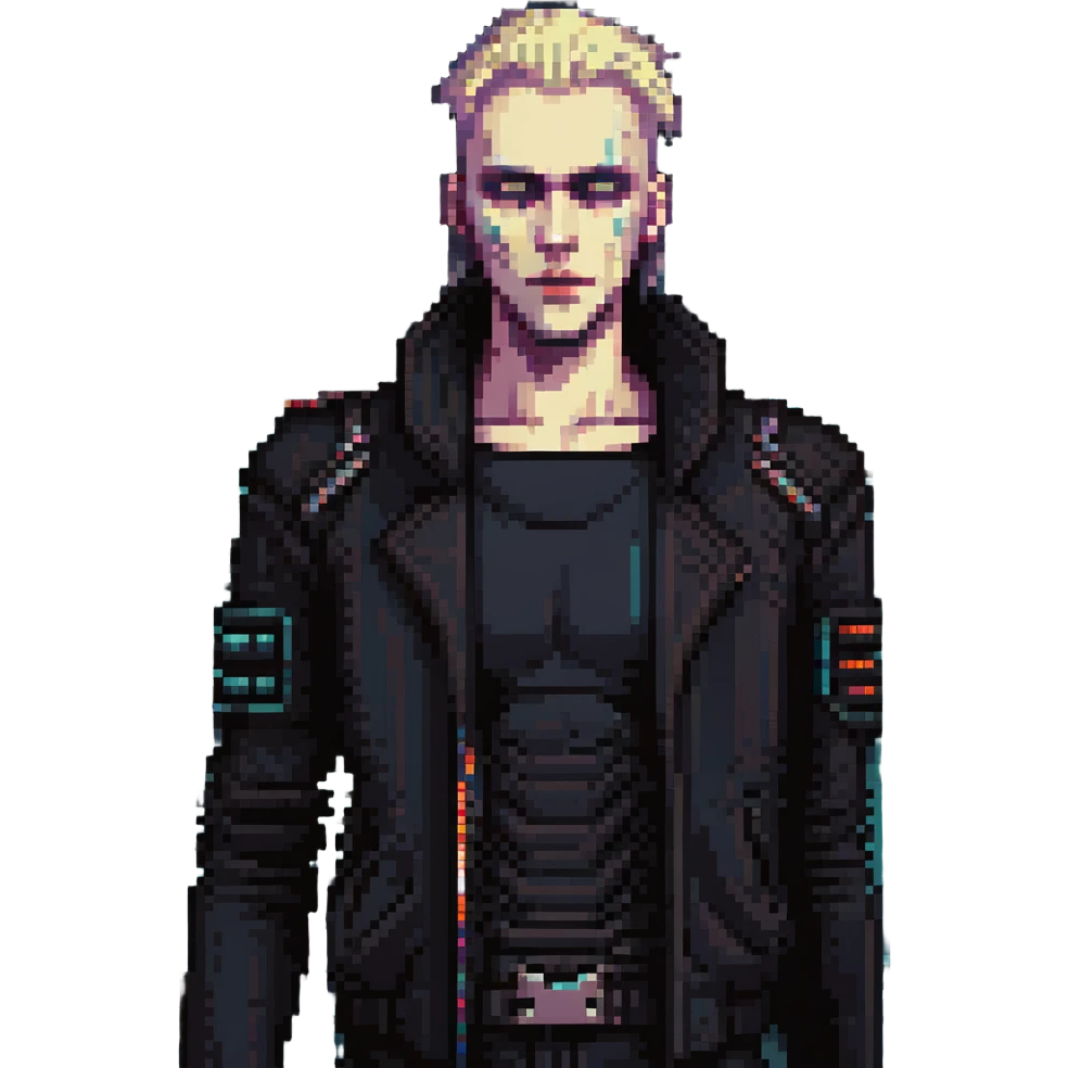 vampire man in cyberpunk setting emoji