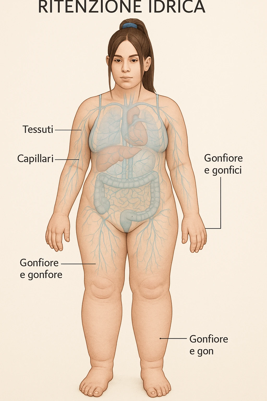 Donna anatomicamente con ritenzione idrica emoji