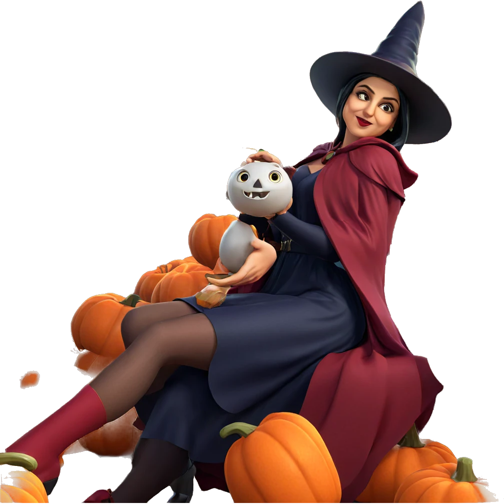 witch girl with pumpkin emoji
