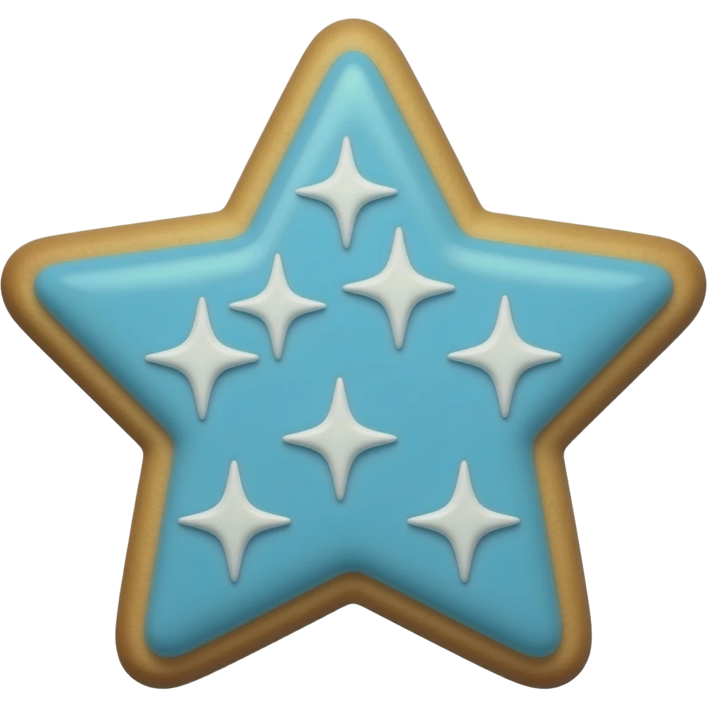 Light blue starry cookie emoji