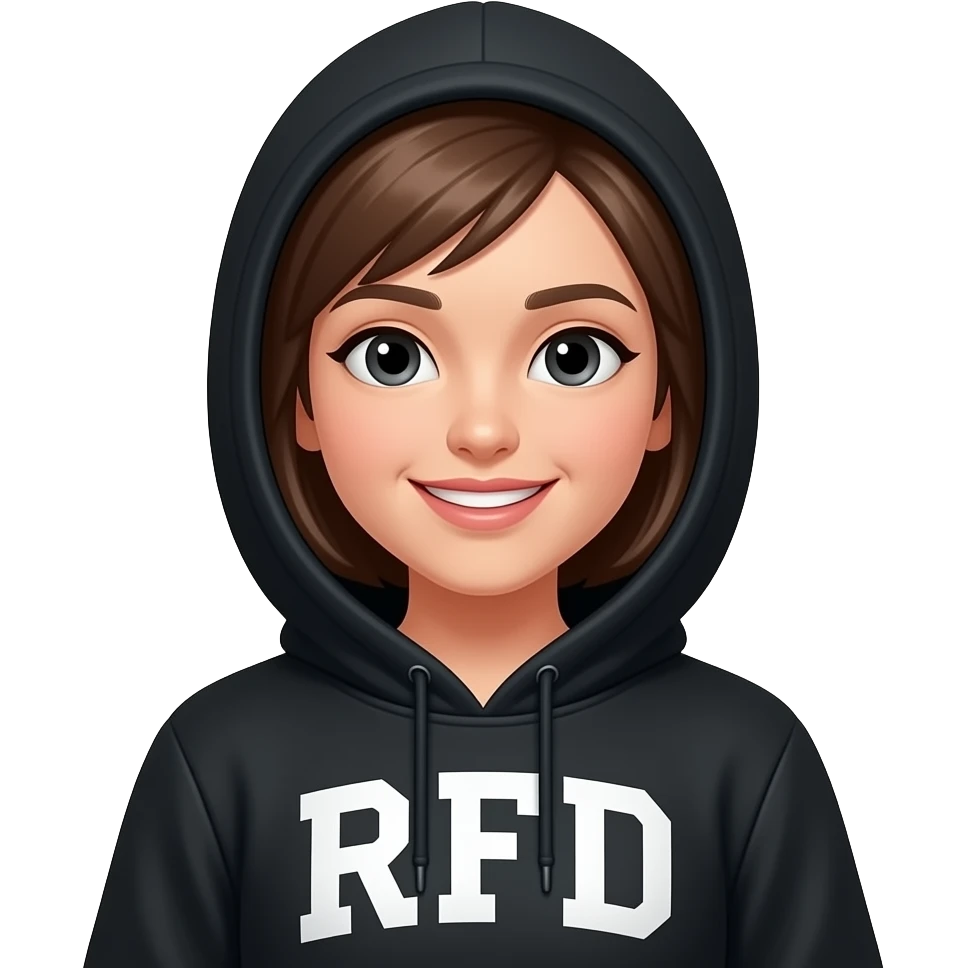Girl Black hoodie with initials RFD emoji