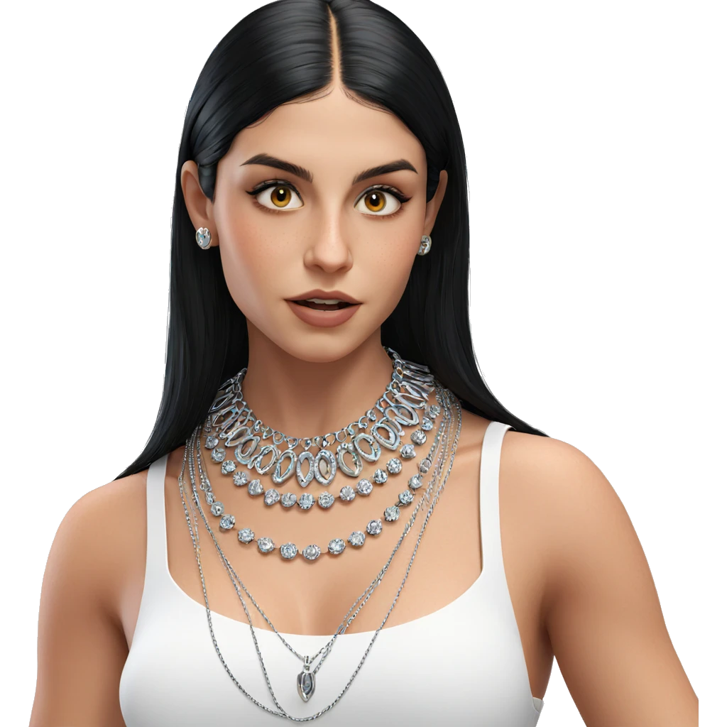 girl with black hair jewelry emoji