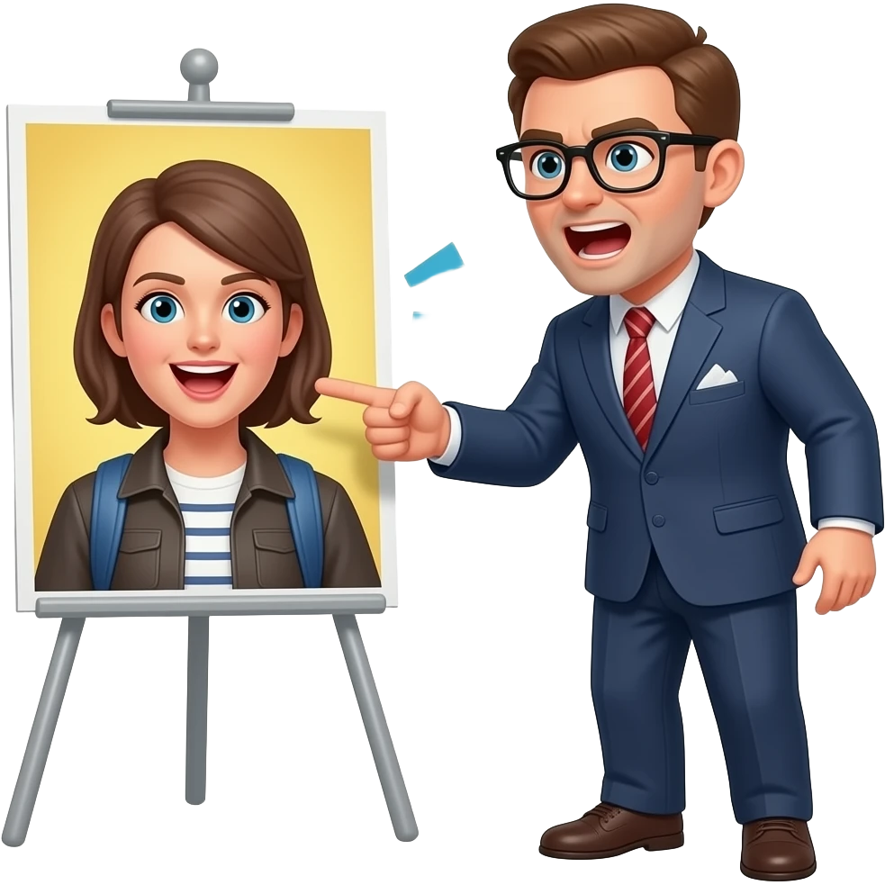 teacher yelling at student for vandalizing poster emoji