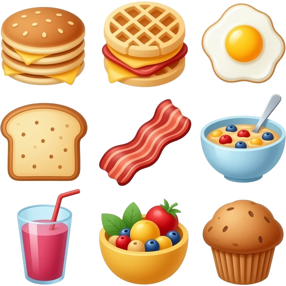 How many breakfast foods pinkfong! emoji