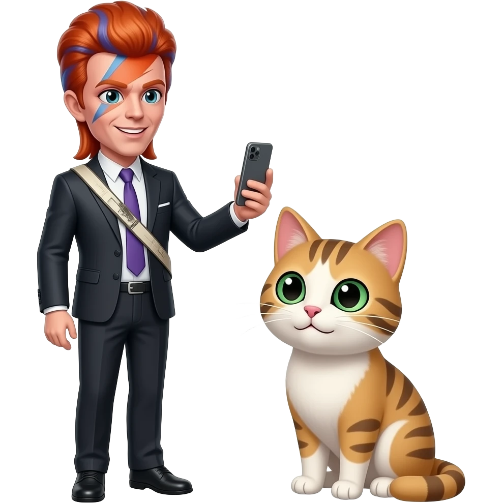david bowie watching cat videos emoji