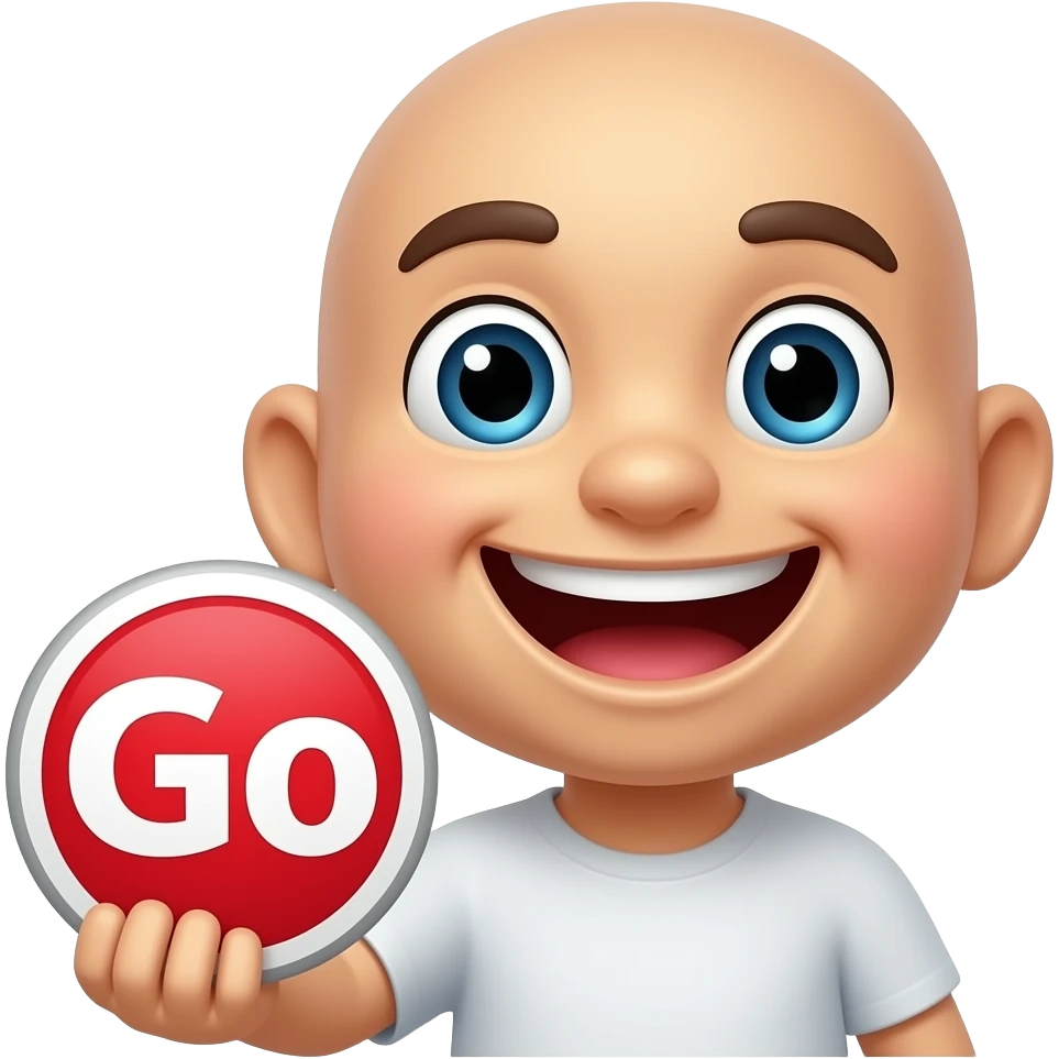 Happy go mascote emoji