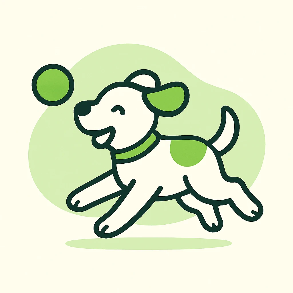 happy dog running after ball emoji