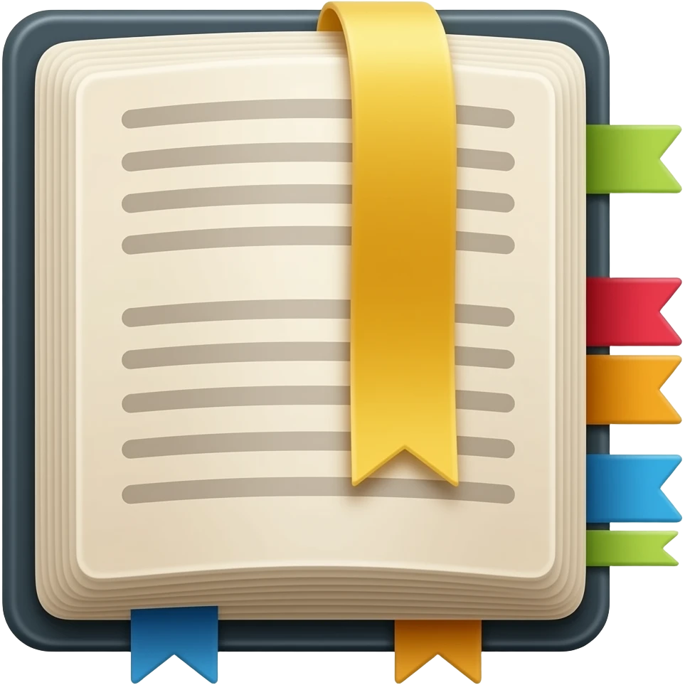book with bookmarks and tabs emoji