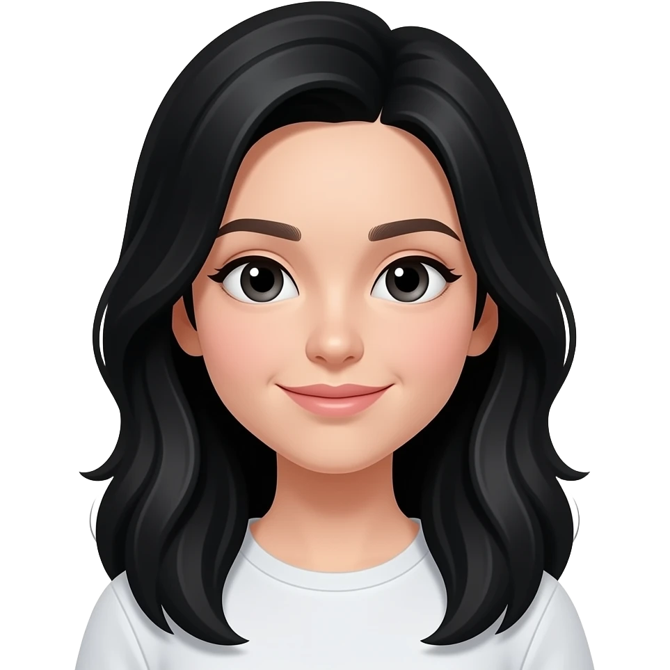 فتاة شعرها طويل اسود emoji