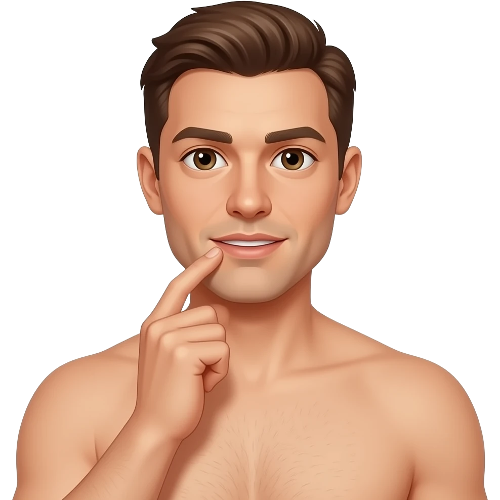 Naked man playing with himself emoji