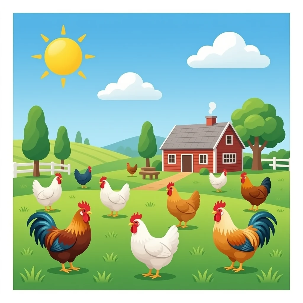 Farm of hens emoji