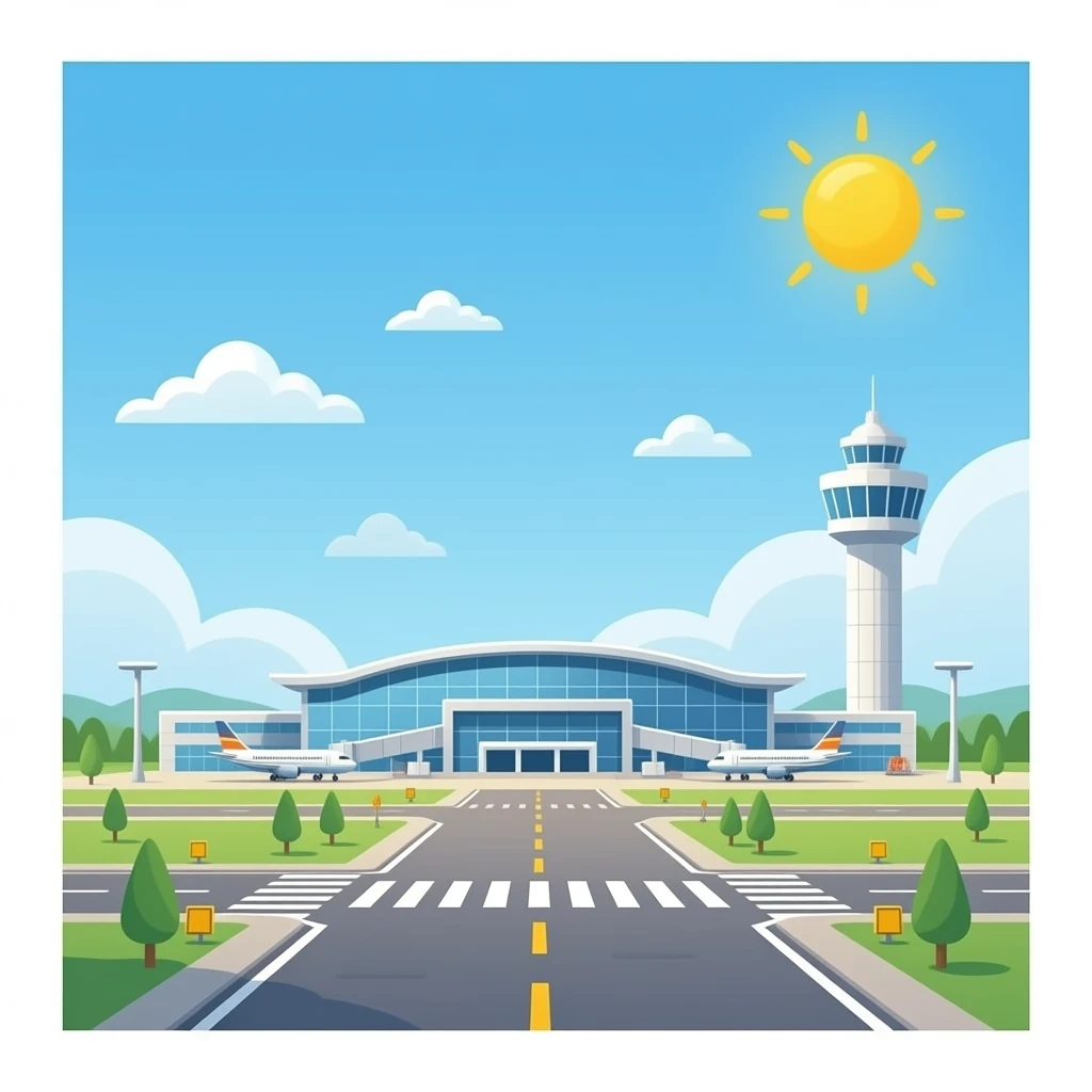 huge airport hub terminal with ATC emoji