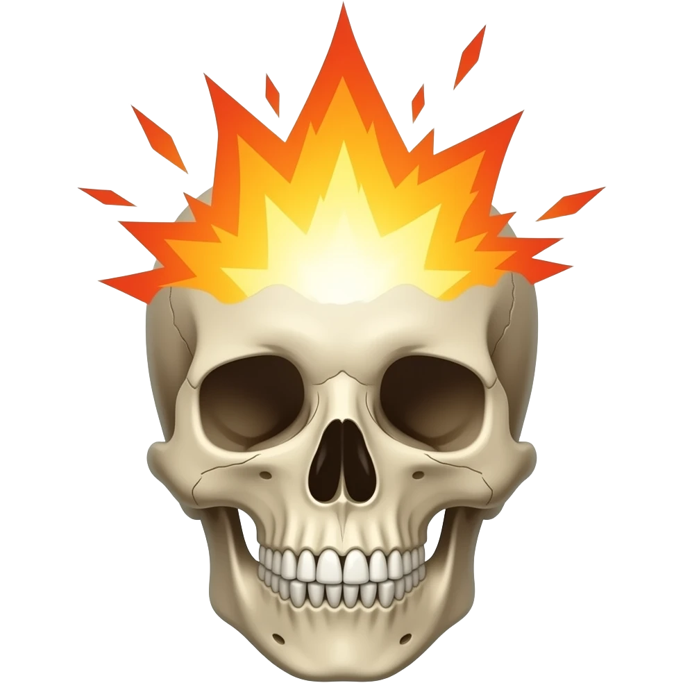 Crâne avec le haut exploser emoji