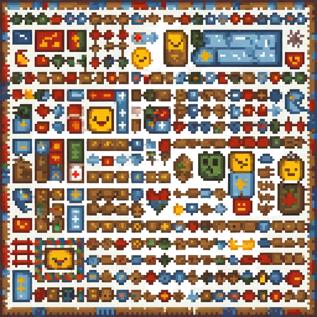A chaotic patchwork quilt emoji with mismatched symbols and icons, evoking a deliberately absurd and brain-melting feel, grotesque and nonsensical emoji