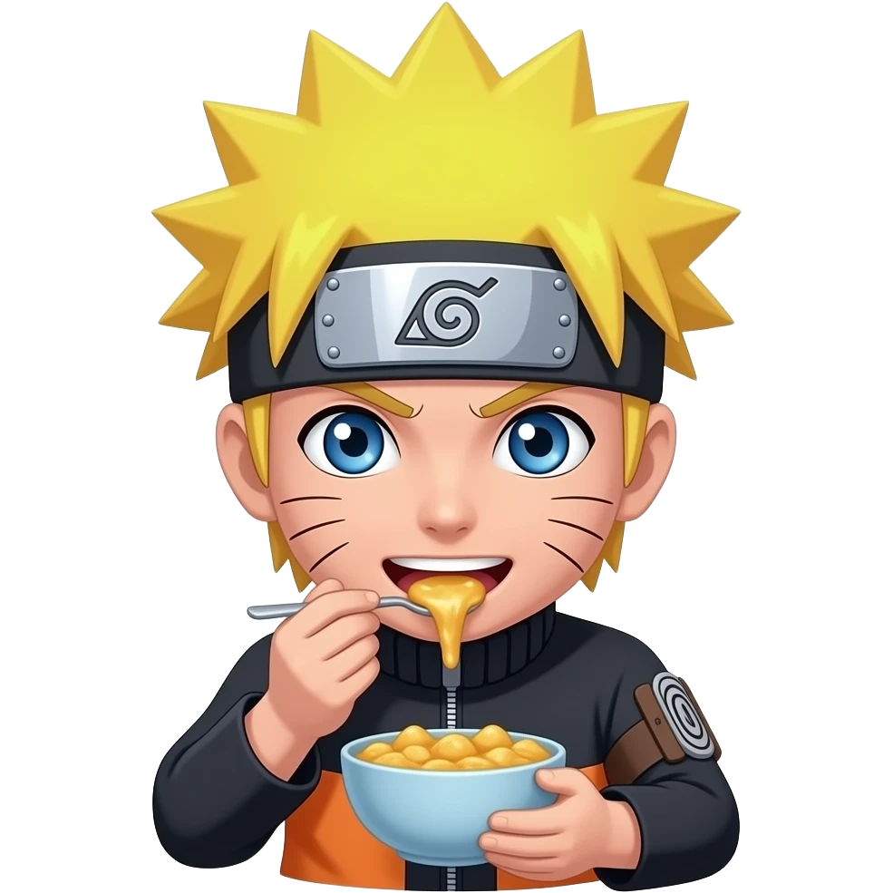 naruto comendo pedra emoji