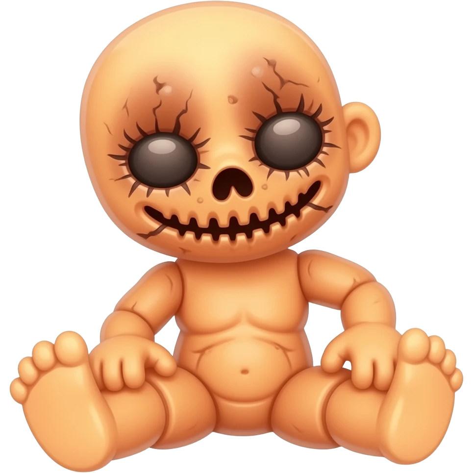 Orange scary doll emoji