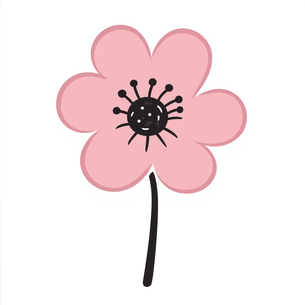 unrealistic pink flower emoji