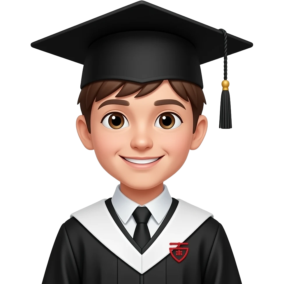 Graduation boy with stitch emoji