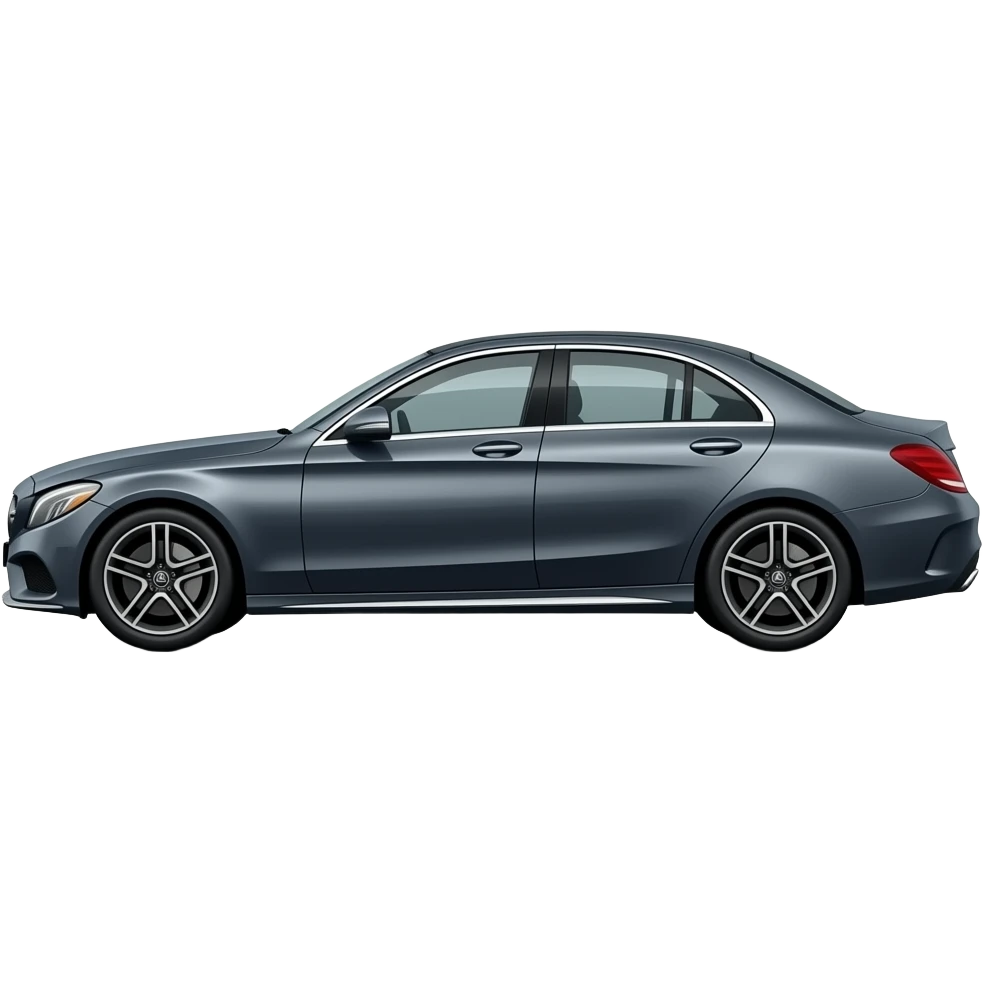 dark grey mercedes c class from 2017 on the side emoji