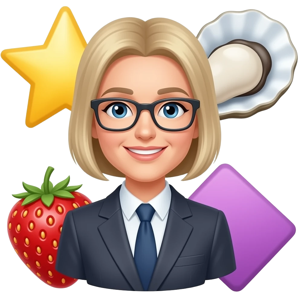 👩‍💼⭐🦪🍓🟪 emoji