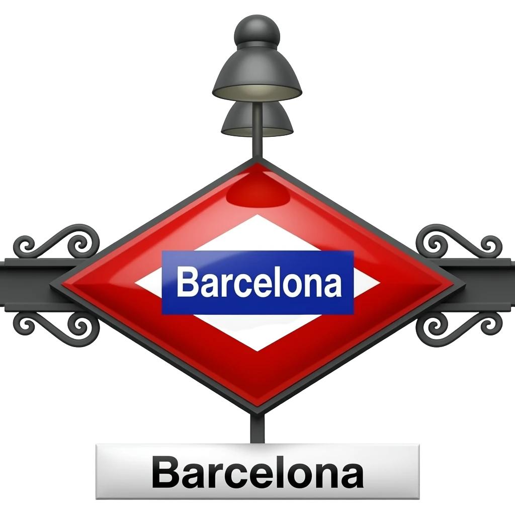 Use Barcelona’s metro red and blue and white sign emoji