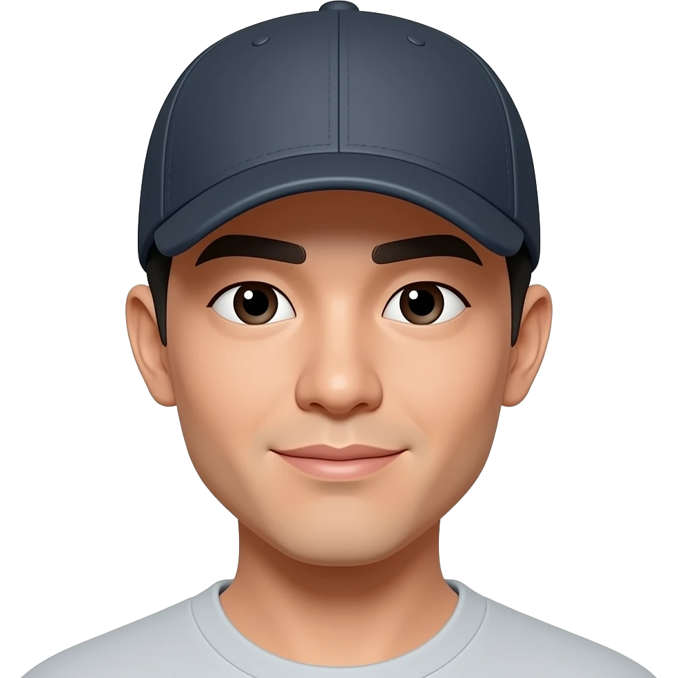 asian guy head with cap Light Skin Tone emoji