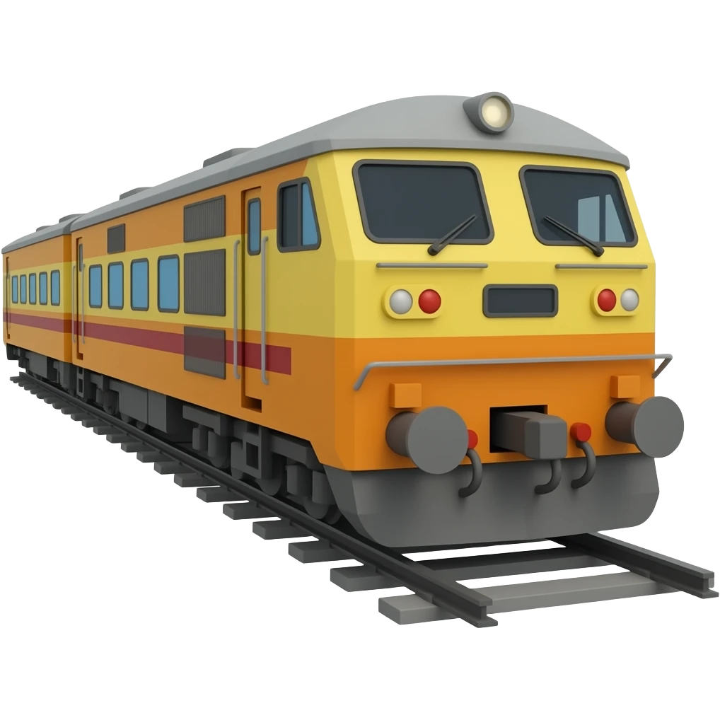3d lowpoly indian train emoji