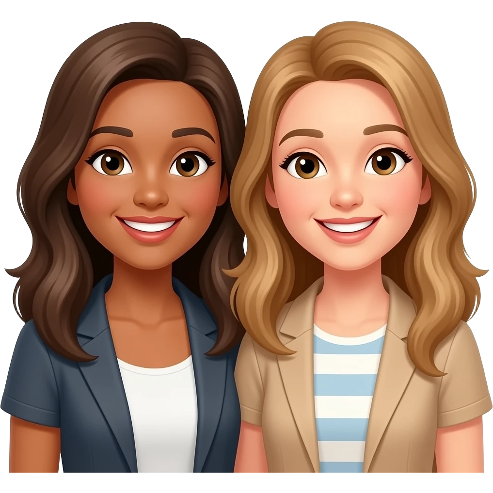 dos mujeres contentas encontrandose emoji