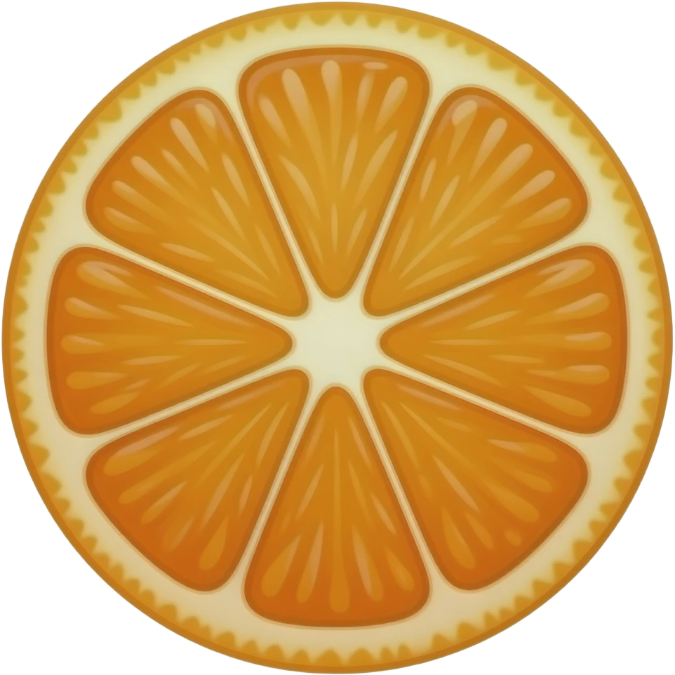 create a Tangerine with segments  of fruits emoji
