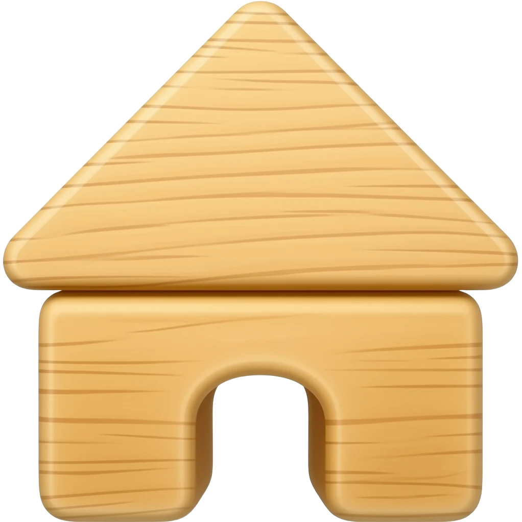 Wooden building block shapes emoji