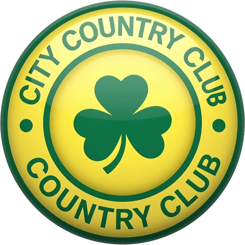 Four leaf clover in the middle of a yellow and green crest skin city country club emoji