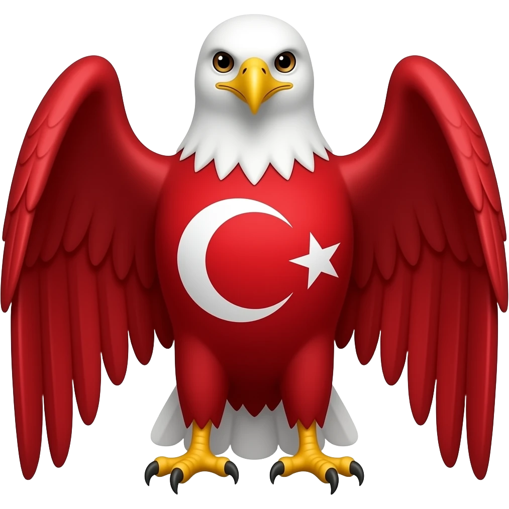 Rengi Kırmızı ve Türk bayraklı bir Kartal emoji