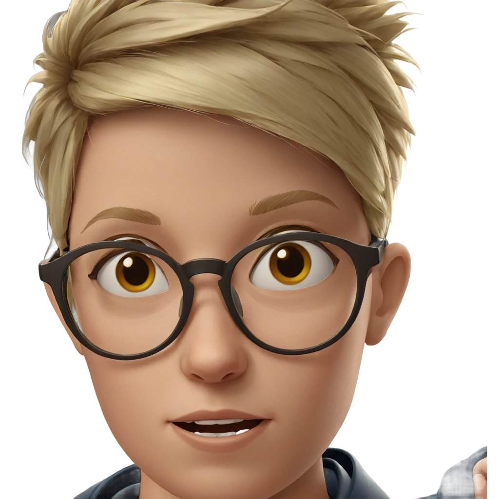 blonde girl with glasses portrait emoji