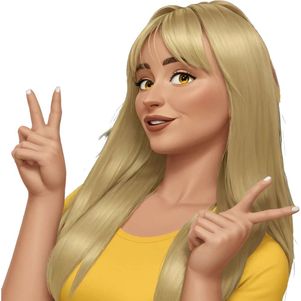 blonde girl in yellow shirt emoji