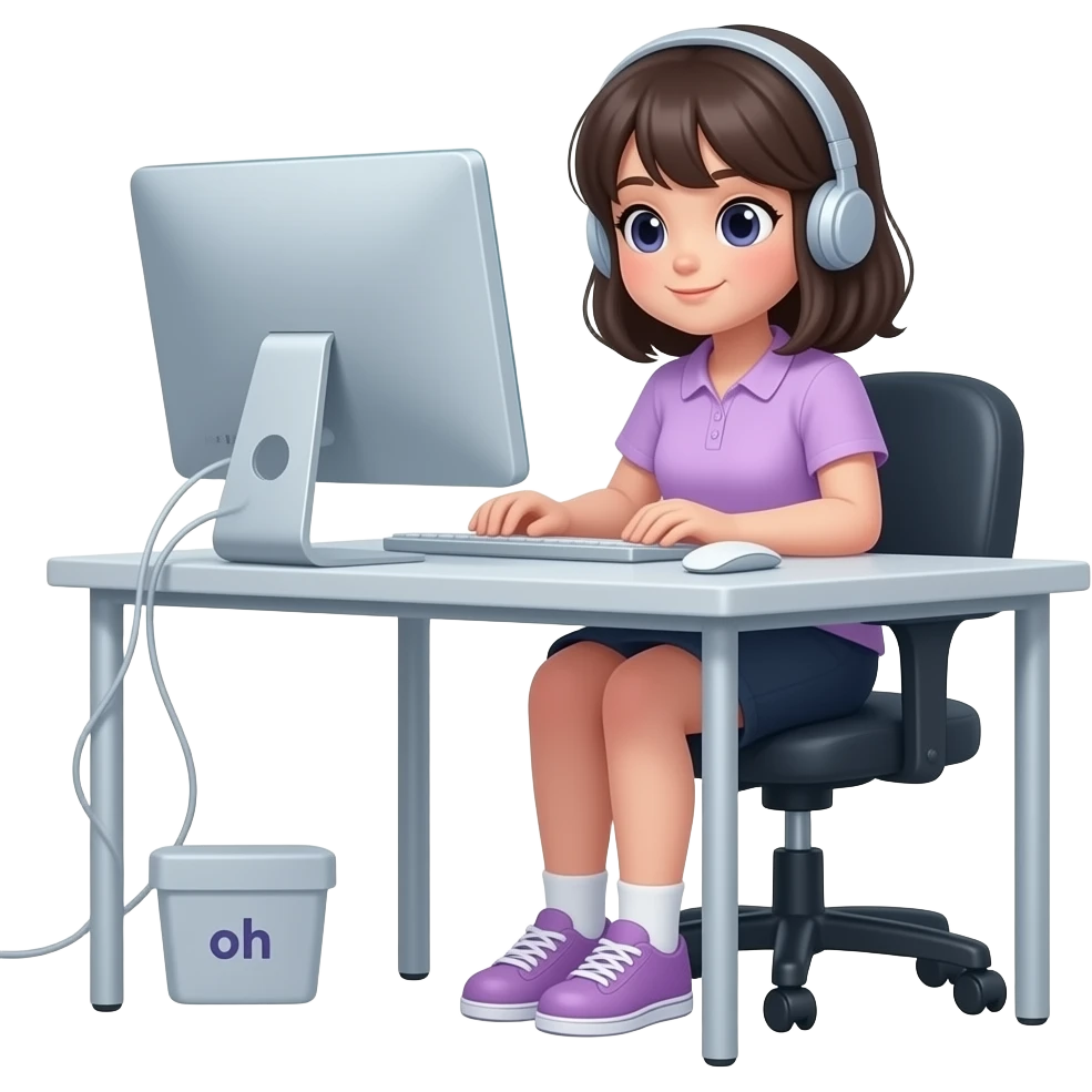 Dedicated girl working at night emoji