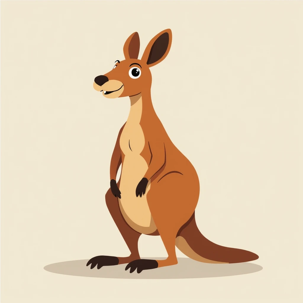 Flat design style kangaroo emoji